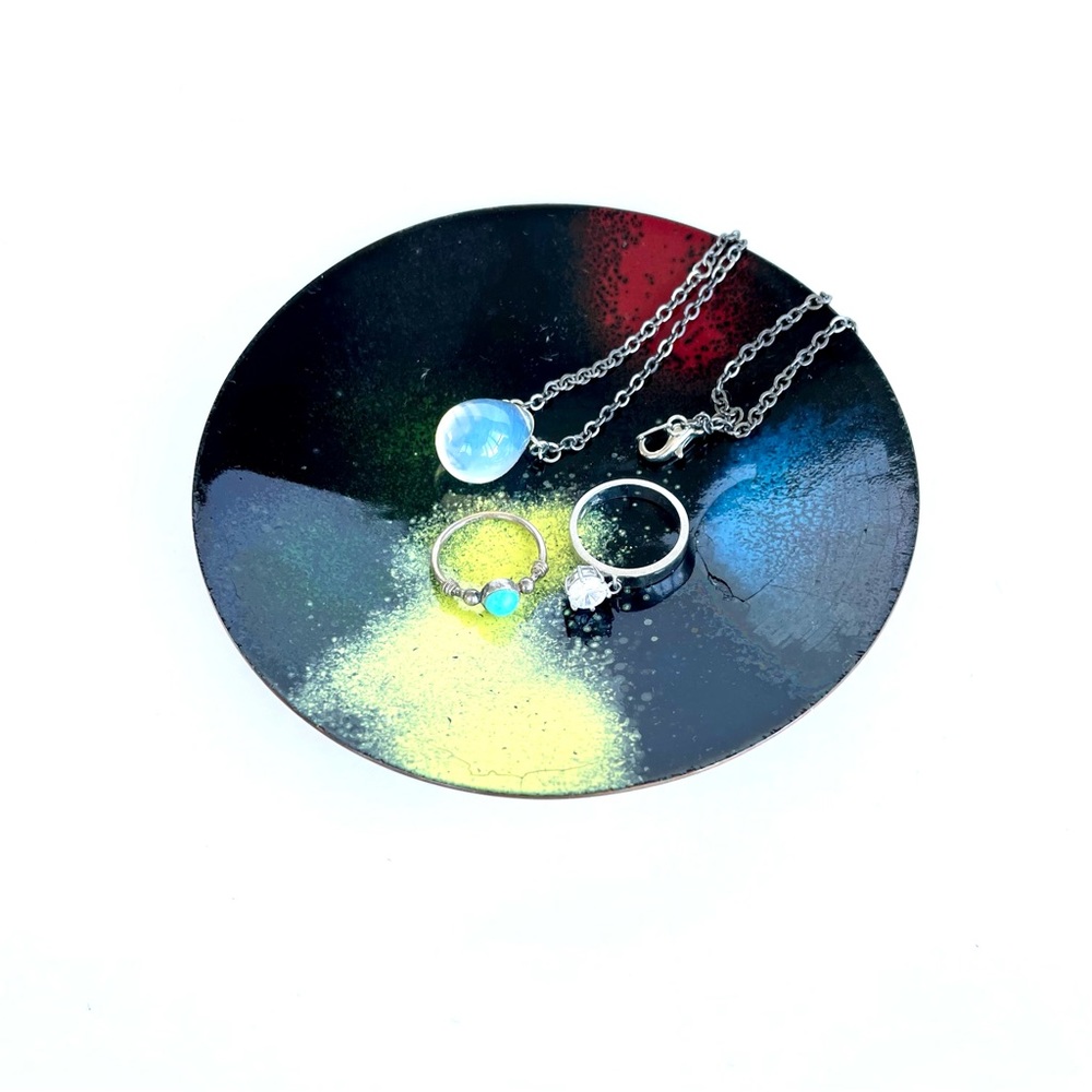 Vintage Enamelled Copper Trinket Dish